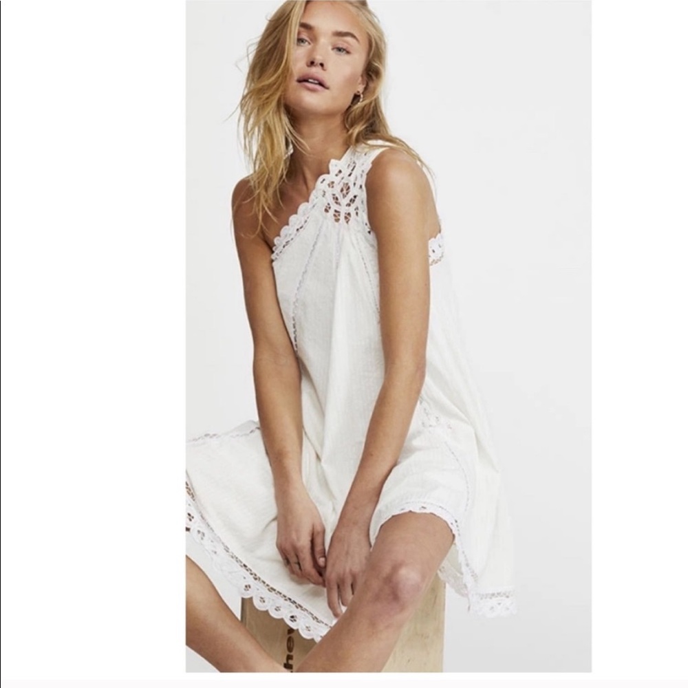 Free people one shoulder white dress XS